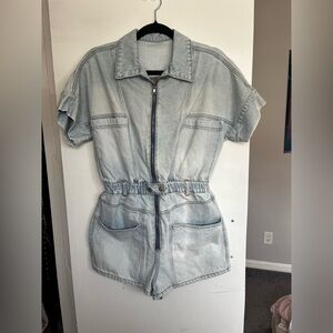 Light Blue Denim Romper